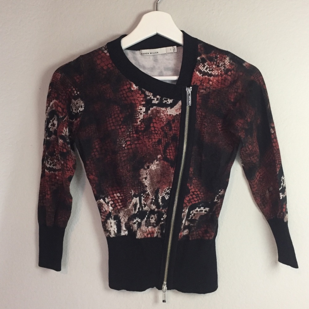 Karen Millen Cardigan with Double-Way Zipper